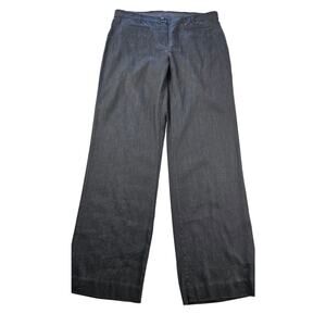 J. jill size 6 linen stretch grey straight leg career casual comfort pants M